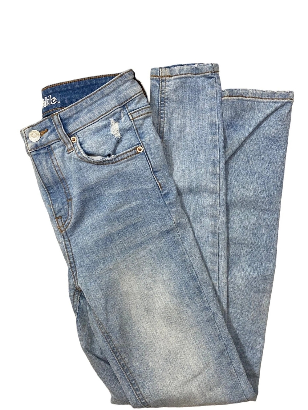 Wild Fable Jeans Juniors 6 High Rise Skinny Light Wash Denim Distressed Stretch